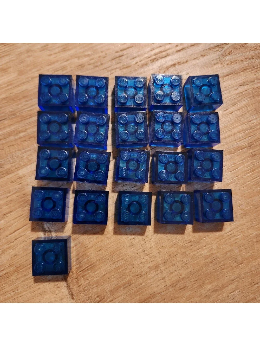 Lego Brick 2x2 Trans Blue (x21) Building Blocks Part Piece Bulk Lot #3003